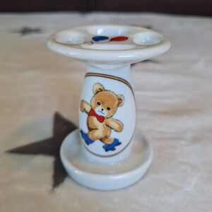 VTG Rare Counterpoint San Francisco Teddy Bear Roller-skates Toothbrush Holder